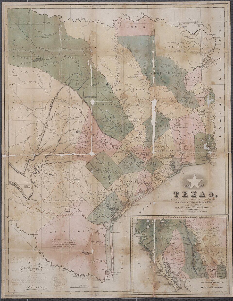 1839 Map of the Republic of Texas
